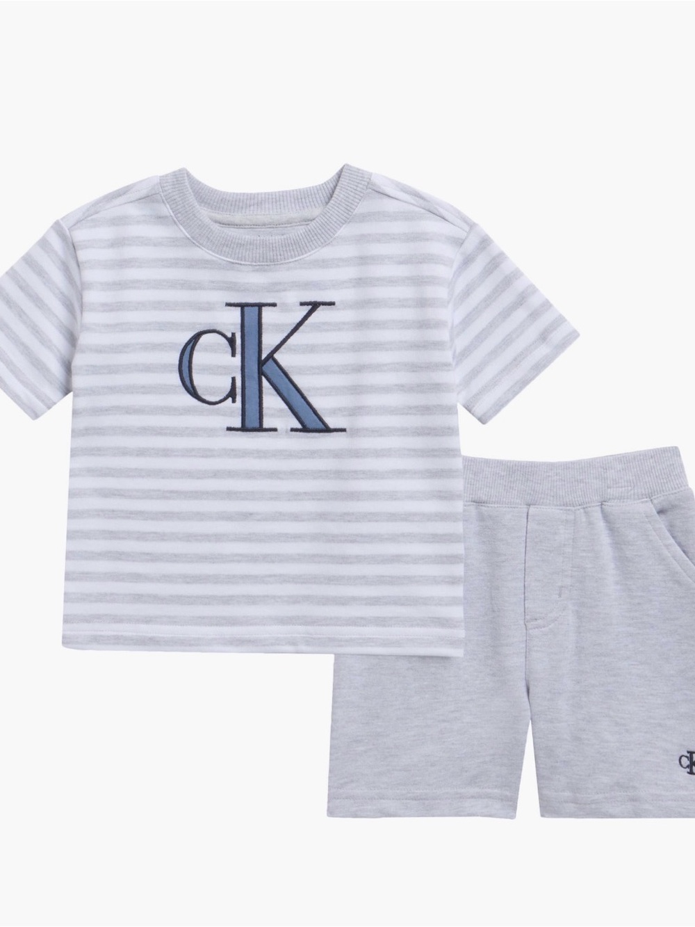 Calvin Klein Gray Striped Kids Set - cK Logo